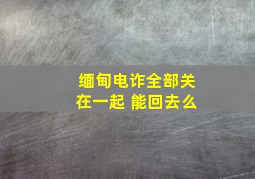 缅甸电诈全部关在一起 能回去么